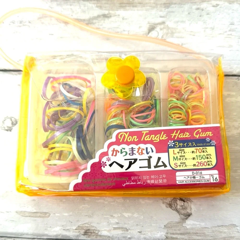 Girls Non Tangle Hair Gum Hair Ties Set of 5 Packs All NEW